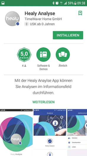 Healy Analyse app, Instalación de Healy Analyse